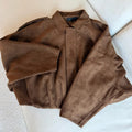 Chaqueta Bomber Zara Faux Suede Café