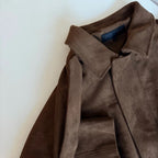 Chaqueta Bomber Zara Faux Suede Café
