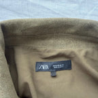 Chaqueta Bomber Zara Faux Suede Verde Oliva